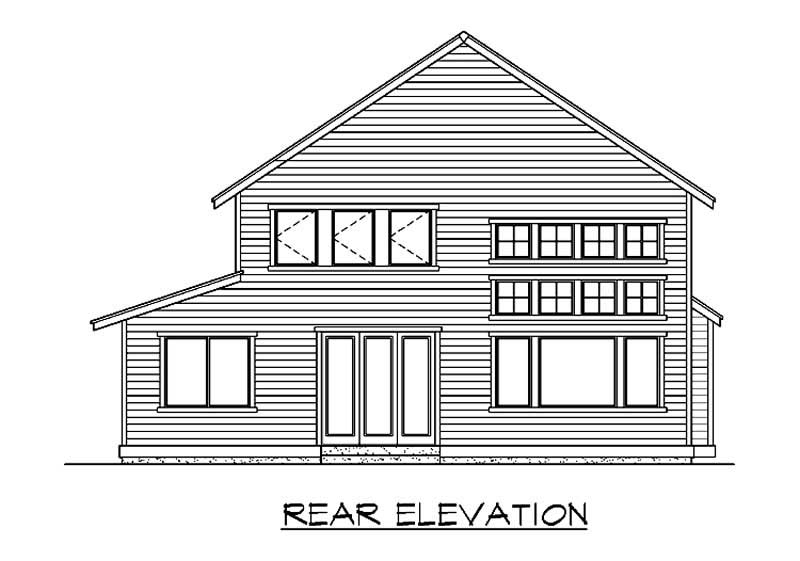 Home Plan Rear Elevation of this 3-Bedroom,2520 Sq Ft Plan -115-1431