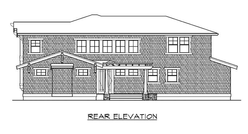 Home Plan Rear Elevation of this 3-Bedroom,3315 Sq Ft Plan -115-1432