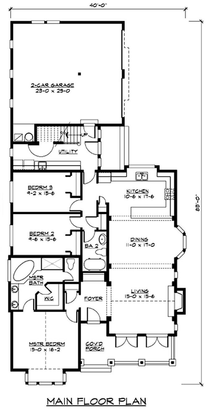 Craftsman Farmhouse Plan - Bungalow with 5 Bedrooms, 3 Bath