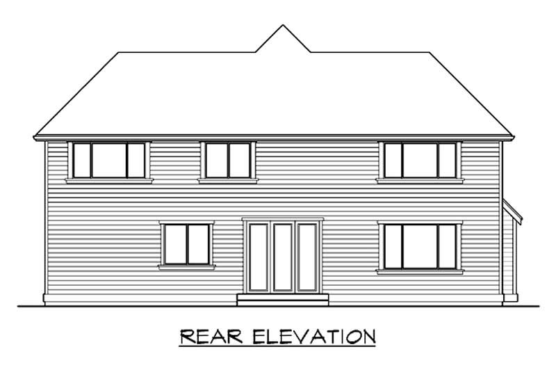 Home Plan Rear Elevation of this 4-Bedroom,2645 Sq Ft Plan -115-1435