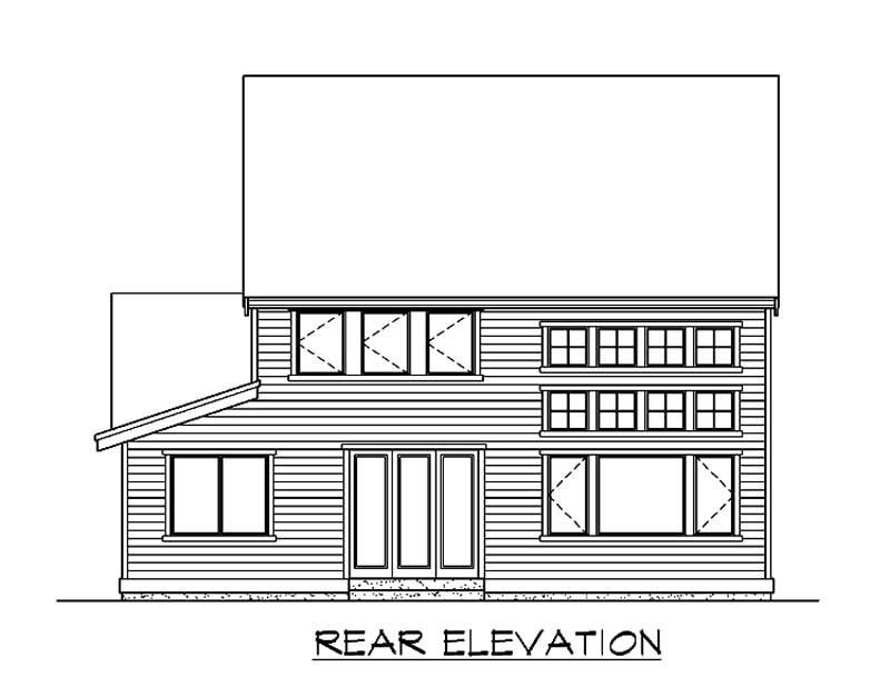 Home Plan Rear Elevation of this 3-Bedroom,2632 Sq Ft Plan -115-1436