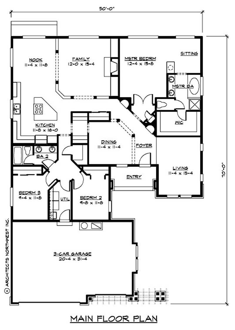 Floor Plan First Story of Craftsman Plan #115-1437
