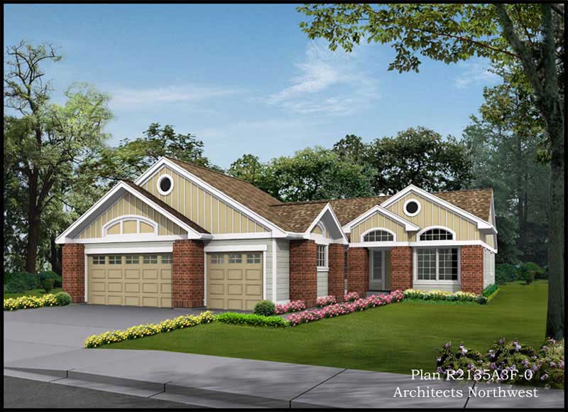 Home Plan Rear Elevation of this 3-Bedroom,2135 Sq Ft Plan -115-1437
