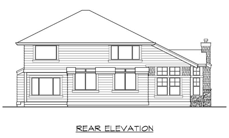 Home Plan Rear Elevation of this 3-Bedroom,2485 Sq Ft Plan -115-1438