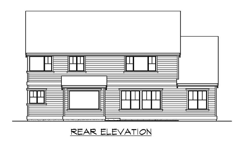 Home Plan Rear Elevation of this 4-Bedroom,2919 Sq Ft Plan -115-1442