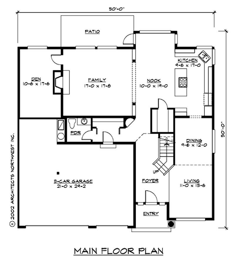 Floor Plan First Story of Ranch Plan #115-1442