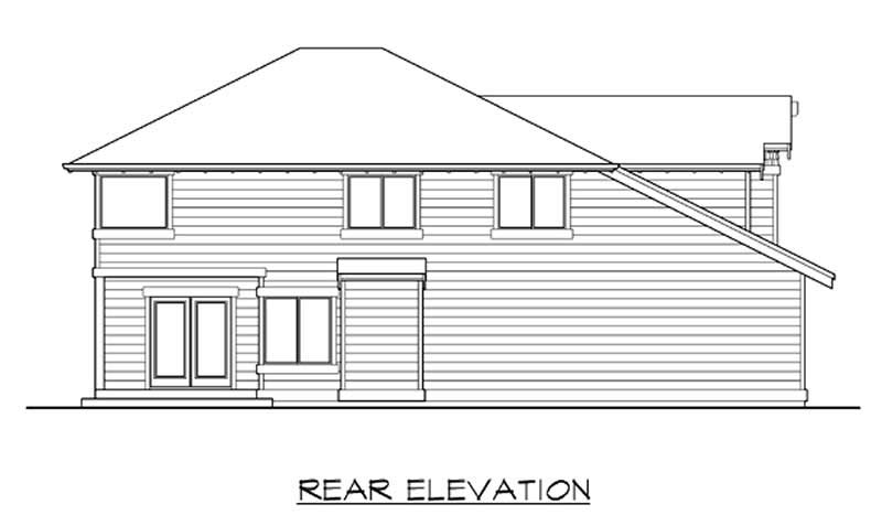 Home Plan Rear Elevation of this 3-Bedroom,2605 Sq Ft Plan -115-1444