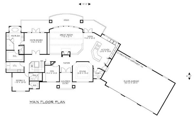 Floor Plan First Story of Craftsman Plan #115-1447