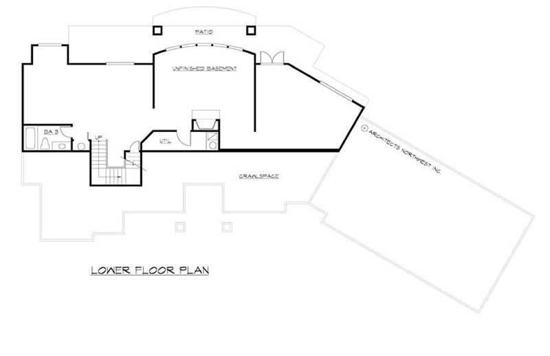 Floor Plan Basement of Craftsman Plan #115-1447