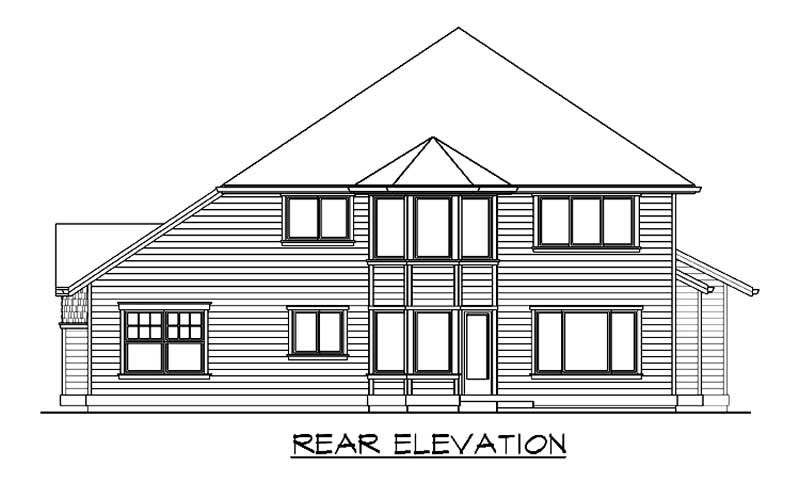 Home Plan Rear Elevation of this 3-Bedroom,2565 Sq Ft Plan -115-1448