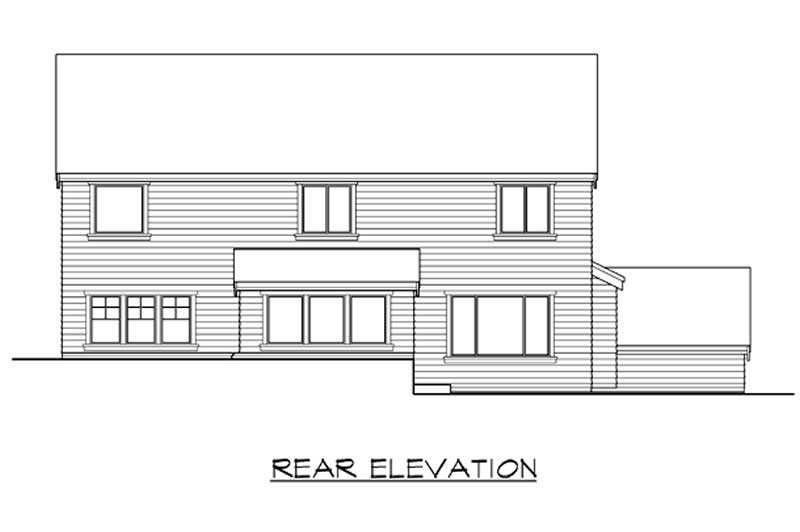 Home Plan Rear Elevation of this 4-Bedroom,2475 Sq Ft Plan -115-1450