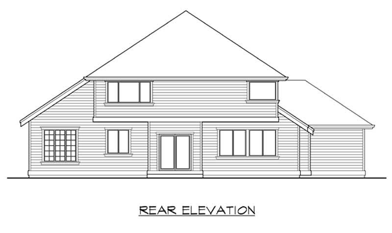 Home Plan Rear Elevation of this 3-Bedroom,2420 Sq Ft Plan -115-1455