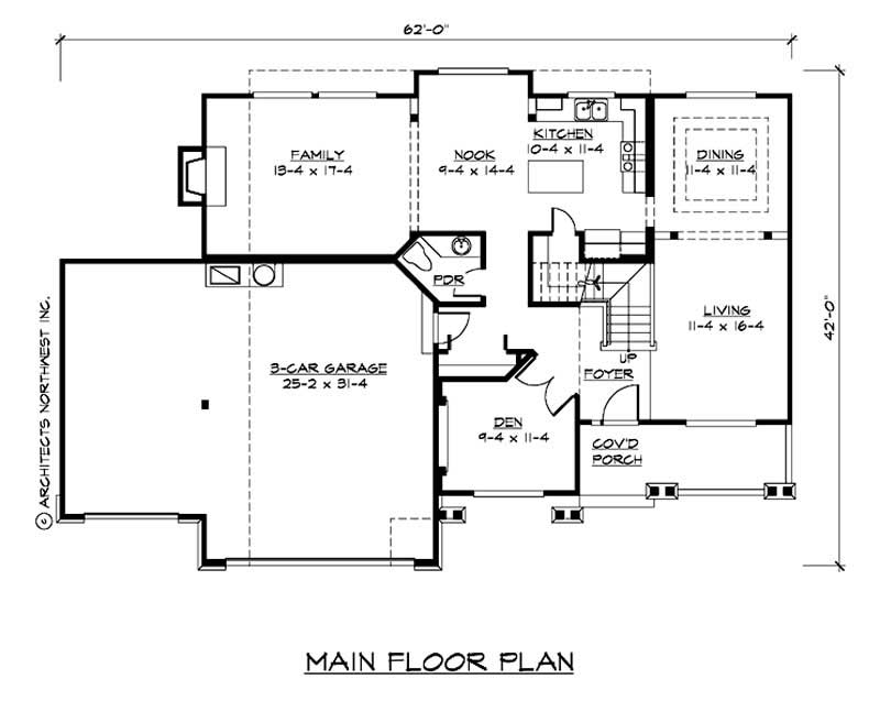 Floor Plan First Story of Country Plan #115-1455