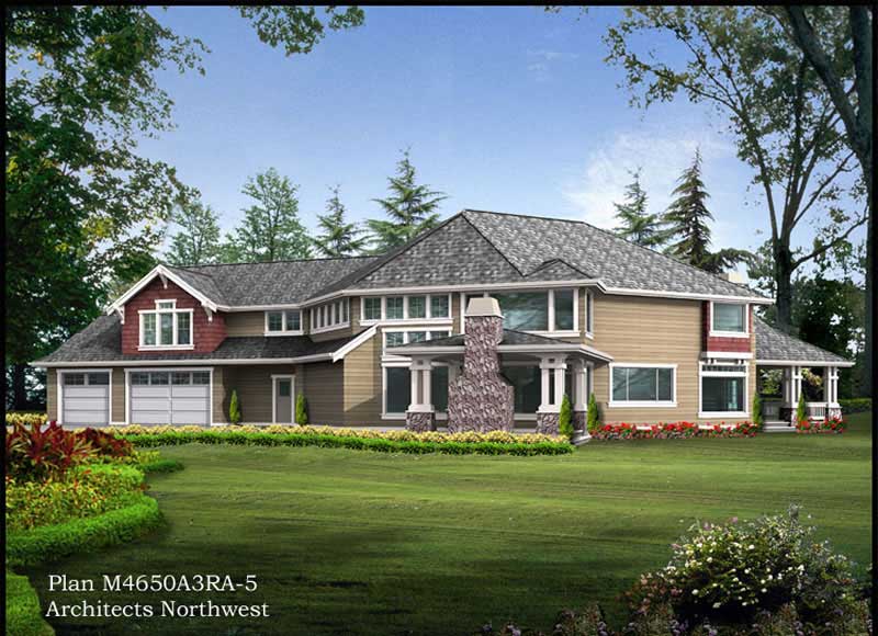Home Plan Rear Elevation of this 5-Bedroom,4650 Sq Ft Plan -115-1459