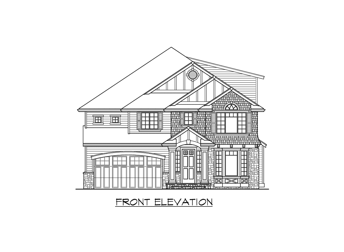 Home Plan Front Elevation of this 5-Bedroom,4410 Sq Ft Plan -115-1470