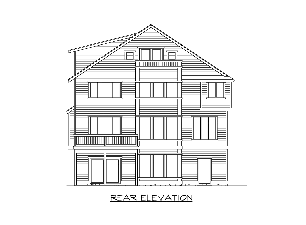 Home Plan Rear Elevation of this 5-Bedroom,4410 Sq Ft Plan -115-1470