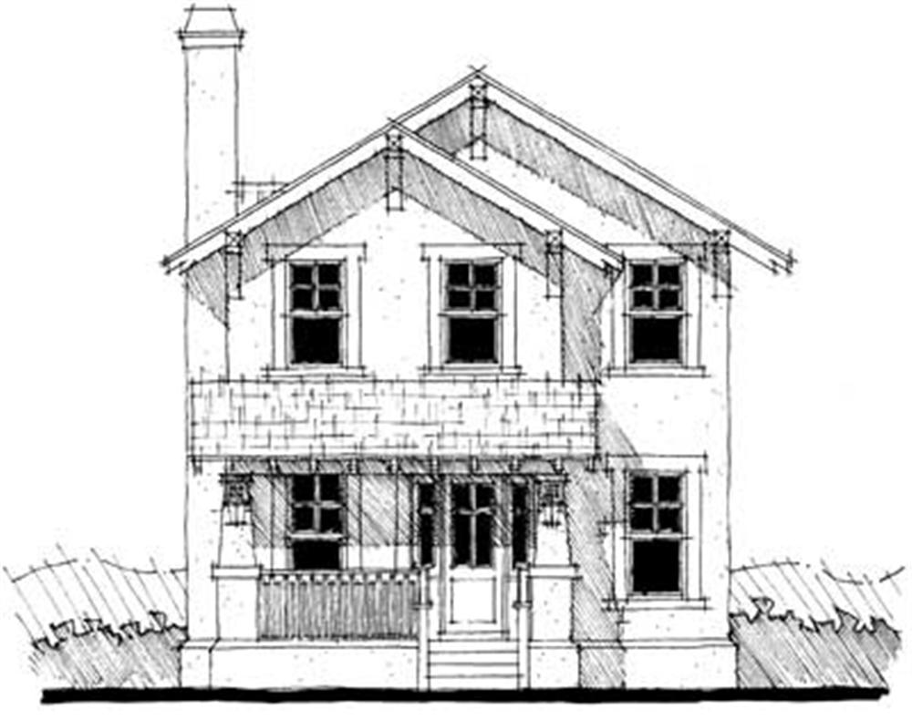 Front elevation of Bungalow home (ThePlanCollection: House Plan #116-1004)