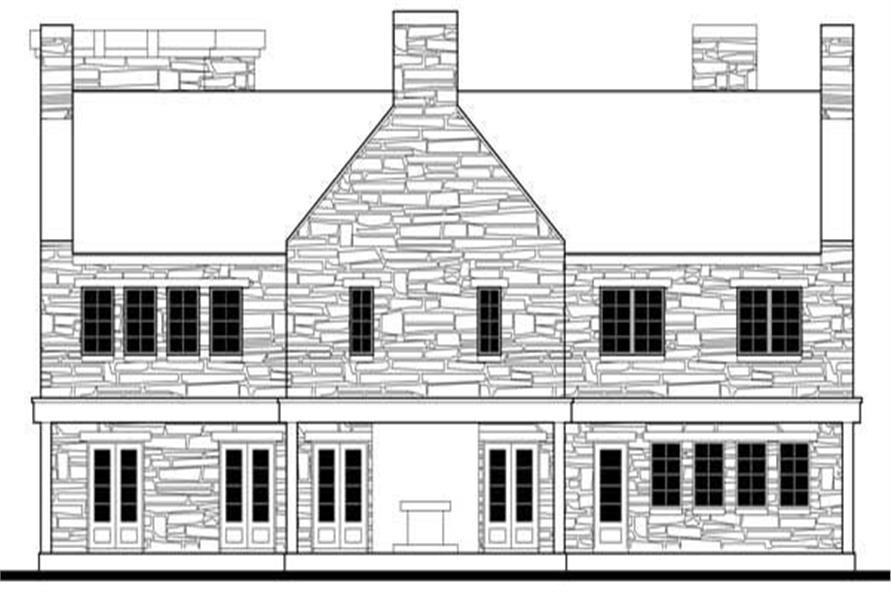 Home Plan Rear Elevation of this 4-Bedroom,6974 Sq Ft Plan -116-1010