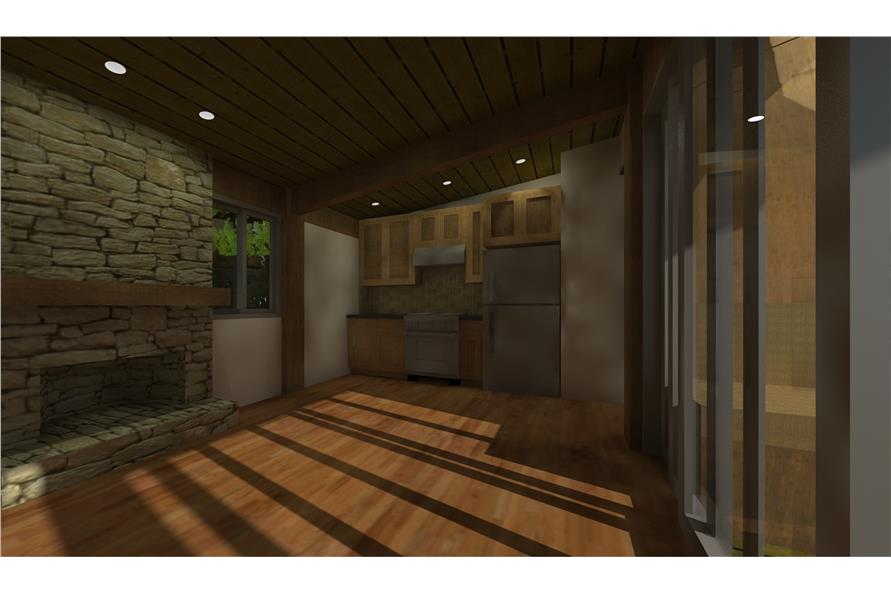 116-1013: Home Plan 3D Image-Great Room