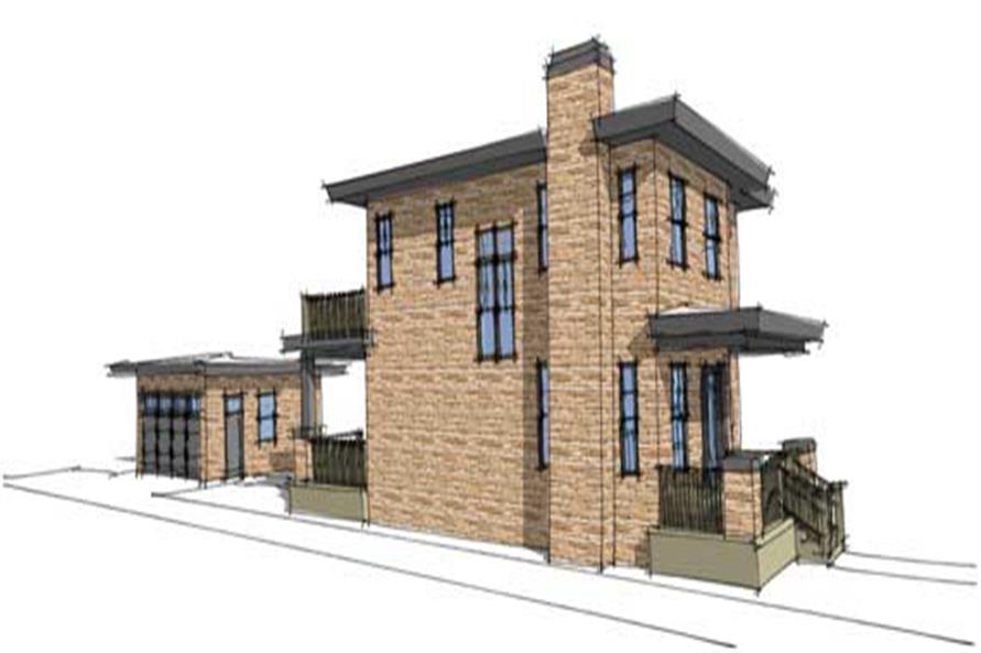 Home Plan Left Elevation of this 3-Bedroom,1586 Sq Ft Plan -116-1016