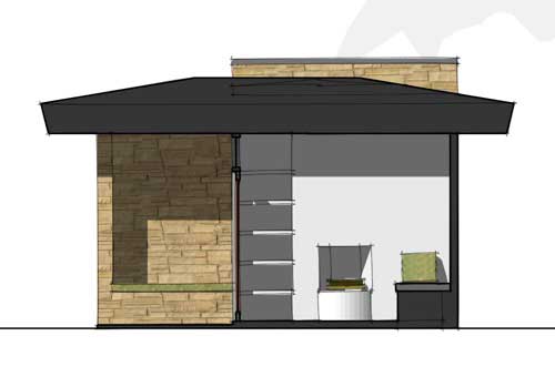 Side View of this 1-Bedroom, 96 Sq Ft Plan - - 116-1017