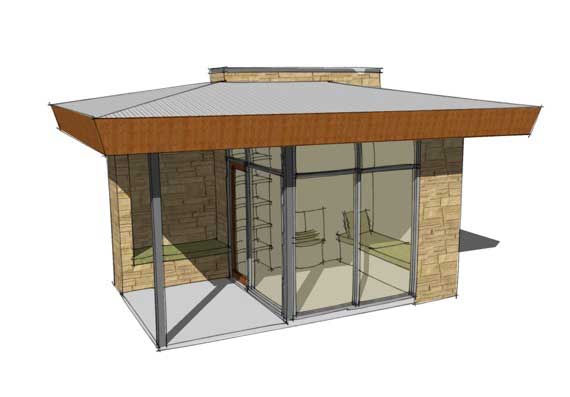 Front View of this 1-Bedroom, 96 Sq Ft Plan - - 116-1017
