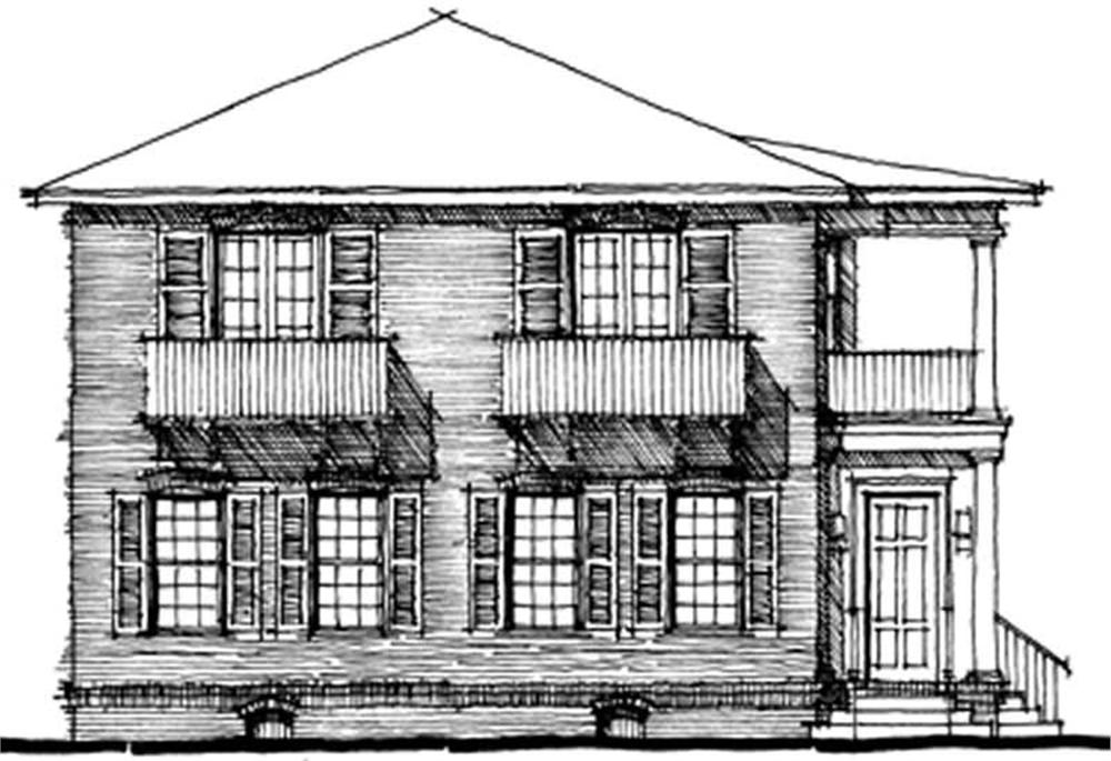 Front elevation of Southern home (ThePlanCollection: House Plan #116-1046)