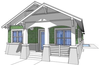 3-Bedroom, 1474 Sq Ft Bungalow House Plan - 116-1051 - Front Exterior