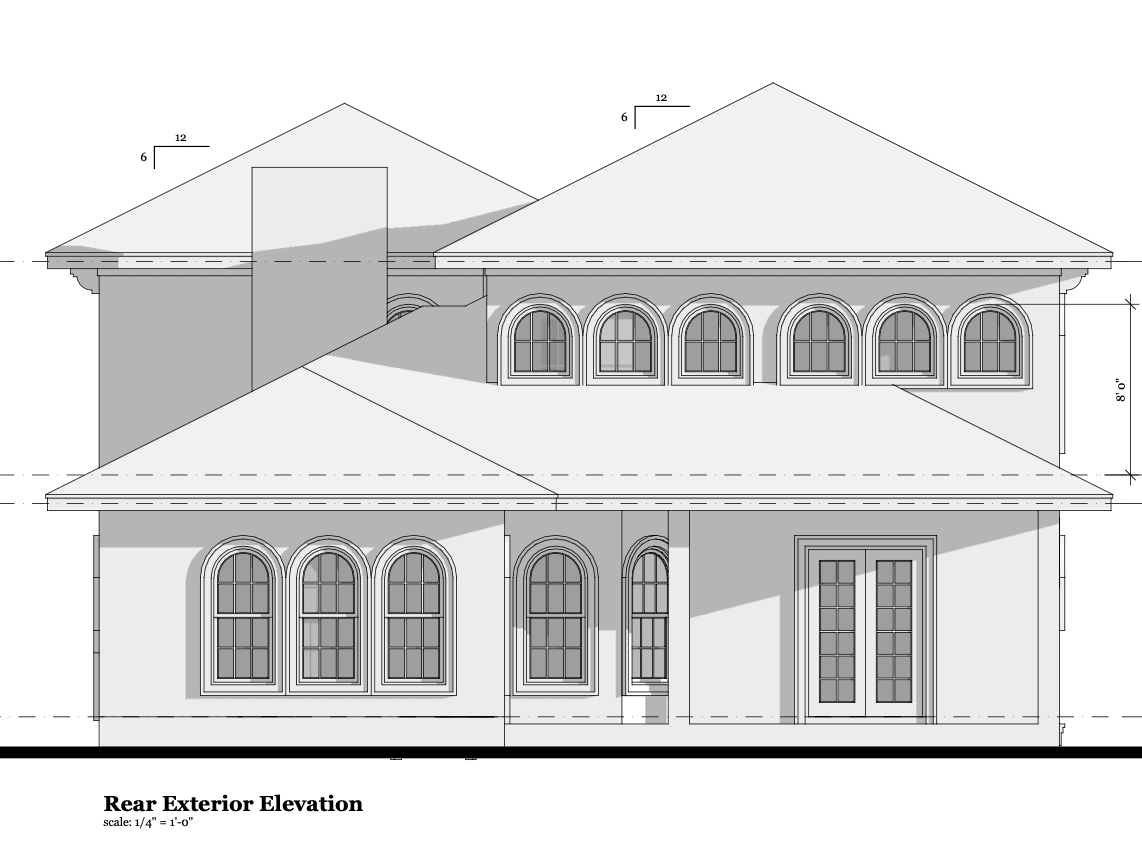 Home Plan Rear Elevation of this 4-Bedroom,3772 Sq Ft Plan -116-1059