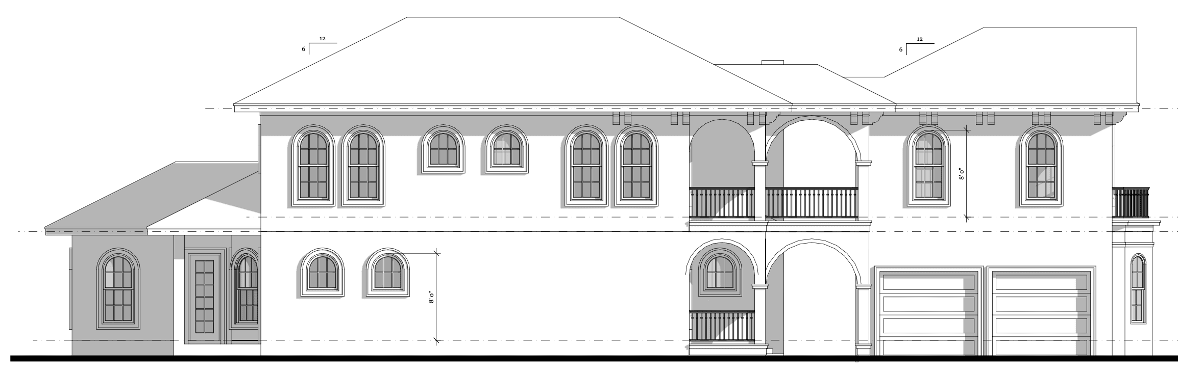 Home Plan Elevations of this 4-Bedroom,3772 Sq Ft Plan -116-1059