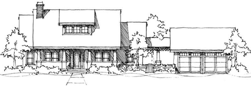 Front elevation of Ranch home (ThePlanCollection: House Plan #116-1069)