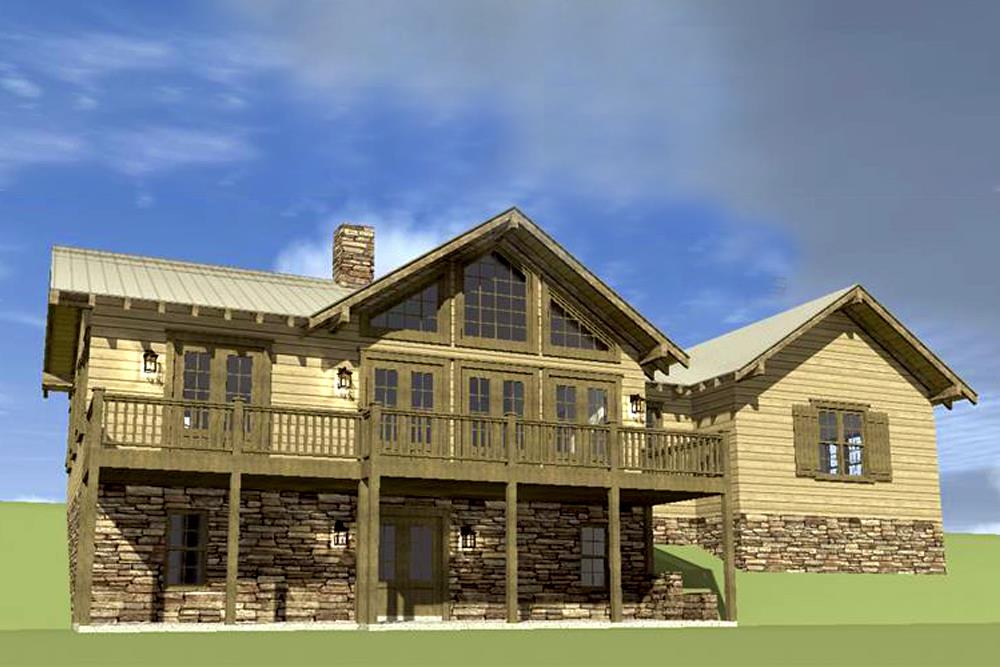 Color rendering of Contemporary Cottage House Plan #116-1074