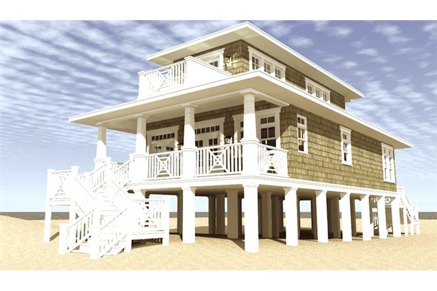 Contemporary Plan 116 1085 3 Bedrm, Narrow Beach House Plans On Pilings