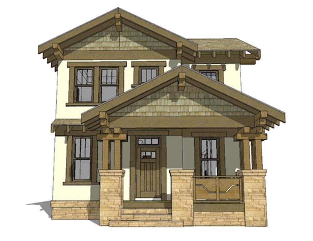 Front View of this 3-Bedroom, 2080 Sq Ft Plan - 116-1087