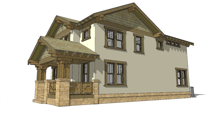 Home Plan Right Elevation of this 3-Bedroom,2080 Sq Ft Plan -116-1087