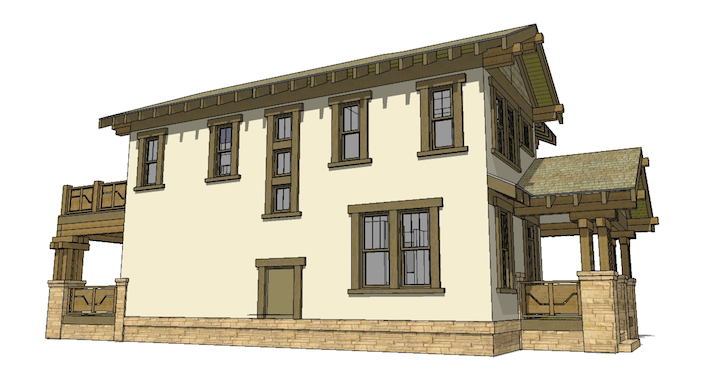 Home Plan Left Elevation of this 3-Bedroom,2080 Sq Ft Plan -116-1087