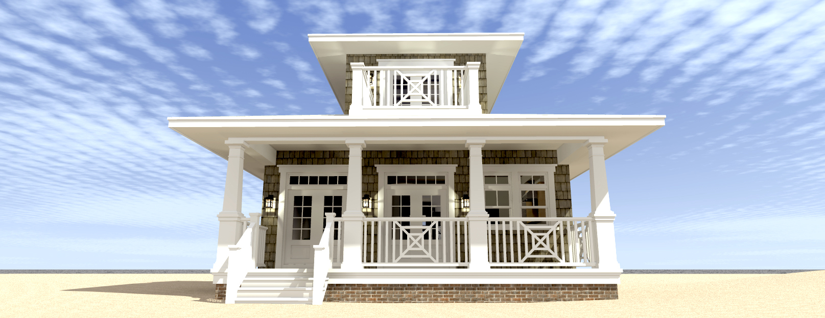 Home Plan Rear Elevation of this 3-Bedroom,1581 Sq Ft Plan -116-1093