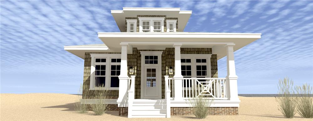 Front elevation of Coastal home (ThePlanCollection: House Plan #116-1093)