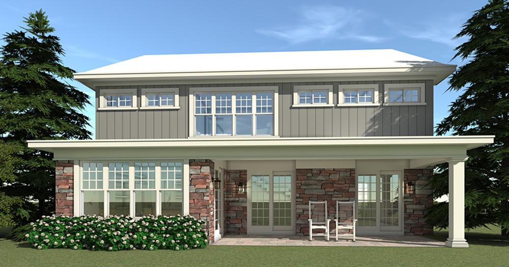 Rear View of this 5-Bedroom, 3036 Sq Ft Plan - 116-1115