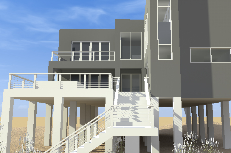 Color rendering of Modern home plan (ThePlanCollection: House Plan #116-1120)