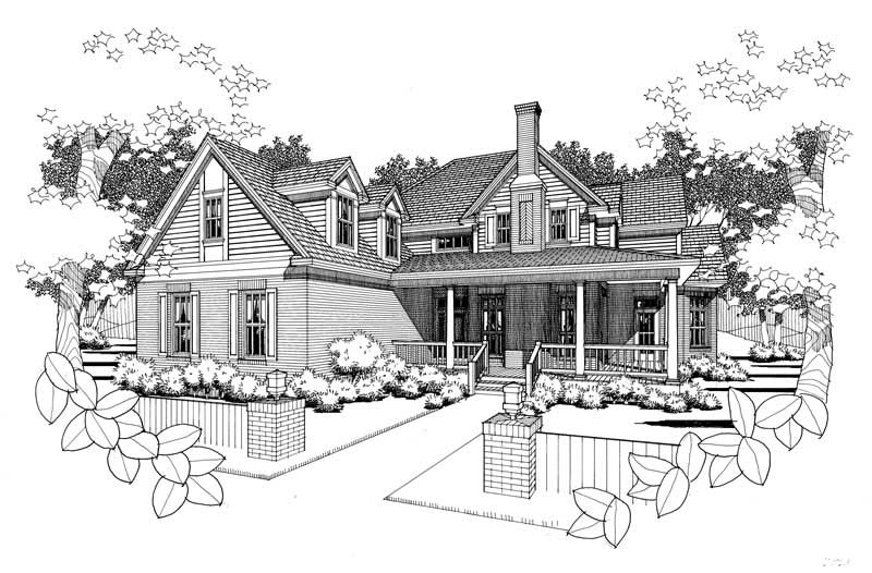 Front View of this 3-Bedroom, 2021 Sq Ft Plan - 117-1004