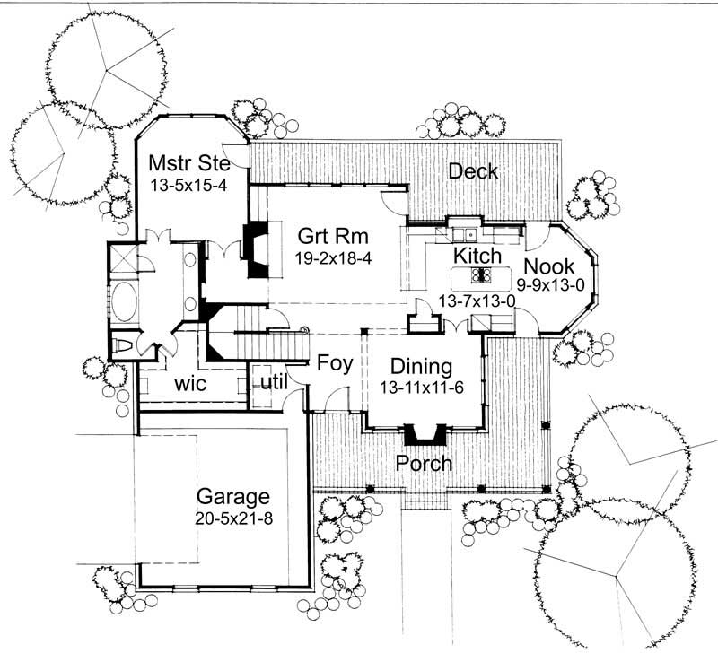 Floor Plan First Story of Plan #117-1004