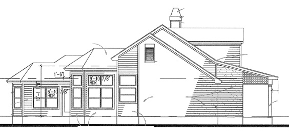 Home Plan Left Elevation of this 3-Bedroom,1892 Sq Ft Plan -117-1008