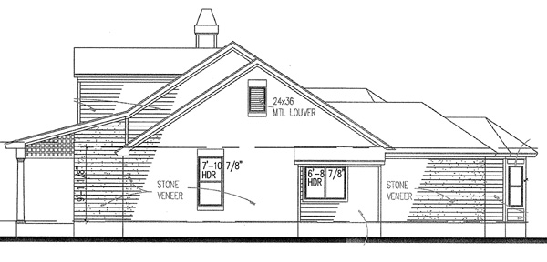 Home Plan Right Elevation of this 3-Bedroom,1892 Sq Ft Plan -117-1008
