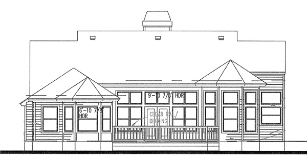 Home Plan Rear Elevation of this 3-Bedroom,1892 Sq Ft Plan -117-1008