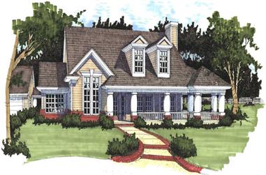3-Bedroom, 1883 Sq Ft Colonial House Plan - 117-1009 - Front Exterior