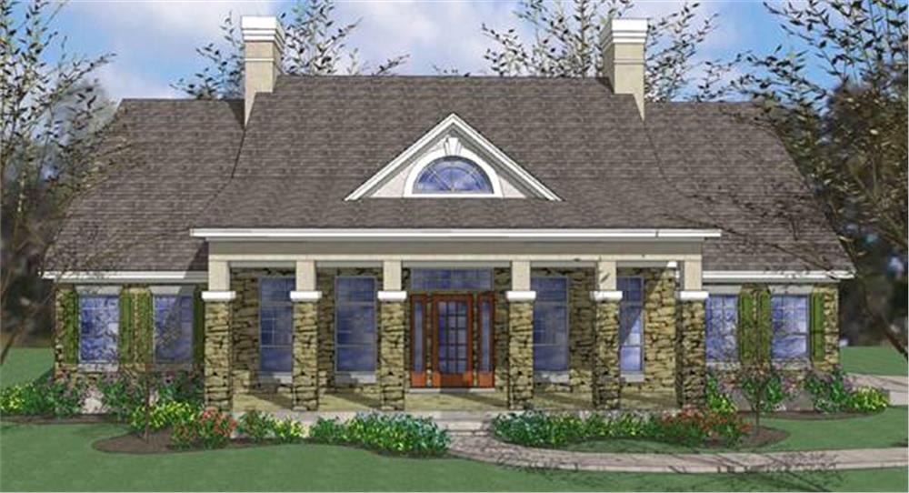 Front elevation of Traditional home (ThePlanCollection: House Plan #117-1010)