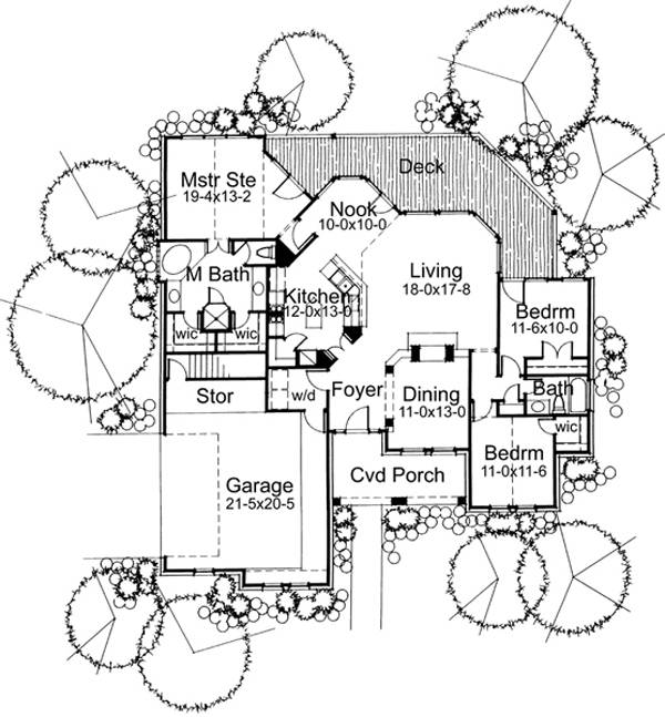 Floor Plan First Story of Traditional Plan #117-1018