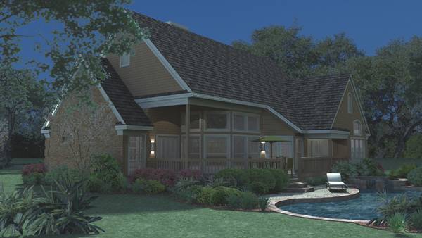 Rear View of this 3-Bedroom, 1675 Sq Ft Plan - 117-1018