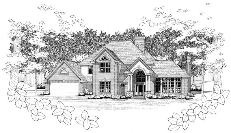 Front View of this 3-Bedroom, 2789 Sq Ft Plan - 117-1020
